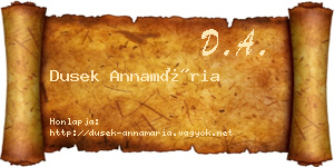 Dusek Annamária névjegykártya